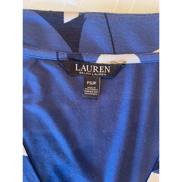 Ralph Lauren Black Label Geometric Print Faux Wrap Viscose Top S/P - Picture 6 of 9